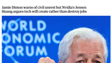 黄仁勋：AI不会取代人类工作，将创造更高价值就业 
