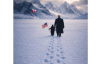 白宫公布特朗普与企鹅走向格陵兰岛AI生成图片 