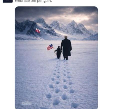 白宫公布特朗普与企鹅AI生成图片 丹麦称北极耐力军演至2026年底