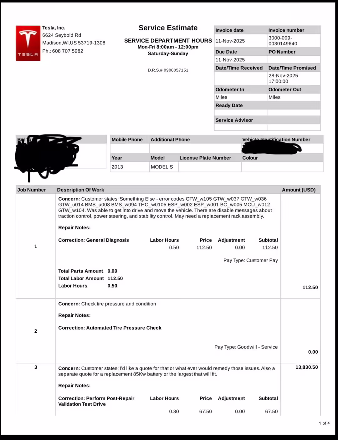 特斯拉Model S电池更换费超二手车价