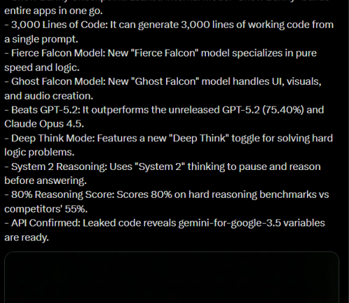 Gemini 3.5 Snow Bunny代码生成能力曝光 大幅领先GPT-5.2