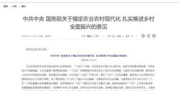 中央一号文件发布 首提常态化精准帮扶 人工智能与机器人助力乡村消费升级