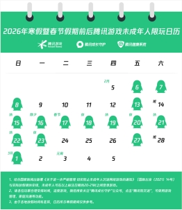 腾讯游戏开展2026寒假未成年人保护行动，AI技术助力家庭科学管理
