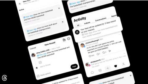 Threads上线Dear Algo功能 以AI重新掌控信息流