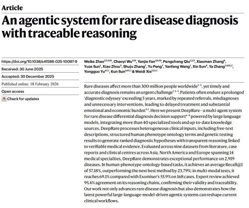 中国AI医疗系统攻克罕见病诊断难题