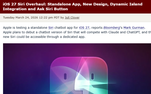 Siri迎史上最大升级 iOS 27将推独立应用全面对标ChatGPT
