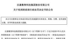 违规用总额法多计近3亿元收入 汉嘉数智遭财政部警告并罚款80万元 
